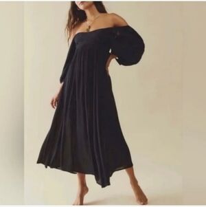 Free People Black Wedgewood Maxi Dress Size Medium